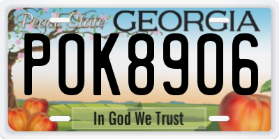 GA license plate POK8906