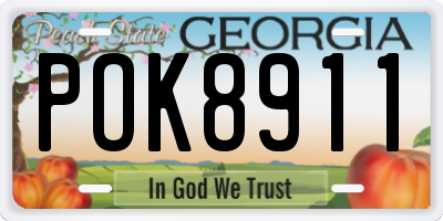 GA license plate POK8911