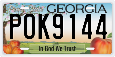GA license plate POK9144
