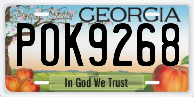 GA license plate POK9268