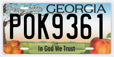 GA license plate POK9361