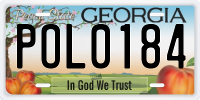 GA license plate POL0184