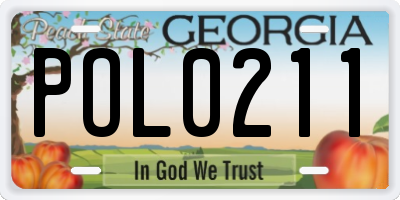 GA license plate POL0211