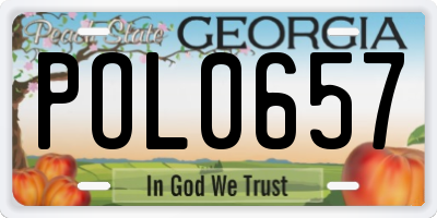 GA license plate POL0657