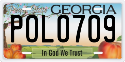 GA license plate POL0709