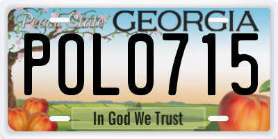 GA license plate POL0715
