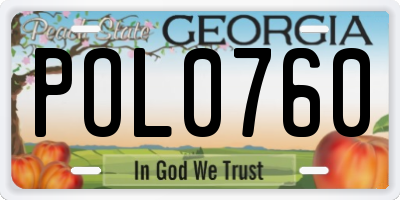 GA license plate POL0760