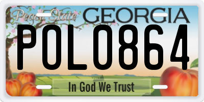 GA license plate POL0864
