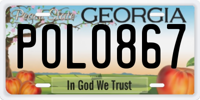 GA license plate POL0867