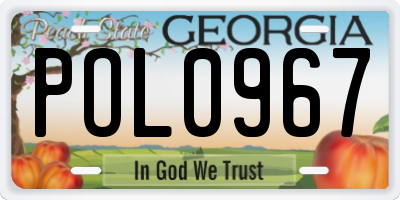 GA license plate POL0967