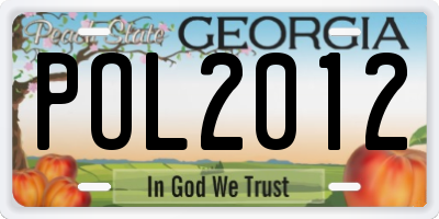 GA license plate POL2012