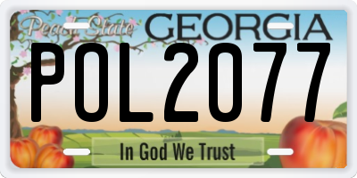 GA license plate POL2077