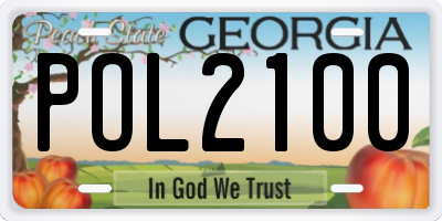 GA license plate POL2100