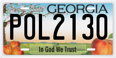 GA license plate POL2130