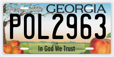 GA license plate POL2963