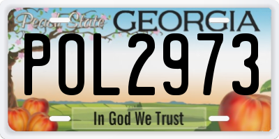 GA license plate POL2973