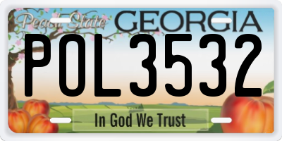 GA license plate POL3532
