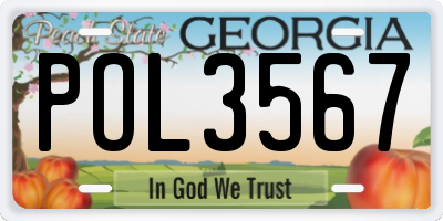GA license plate POL3567