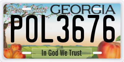 GA license plate POL3676