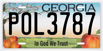 GA license plate POL3787