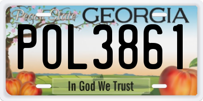 GA license plate POL3861
