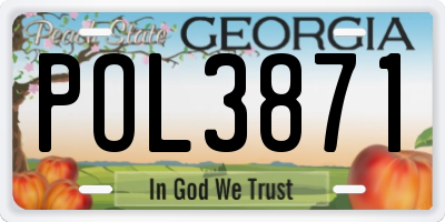 GA license plate POL3871