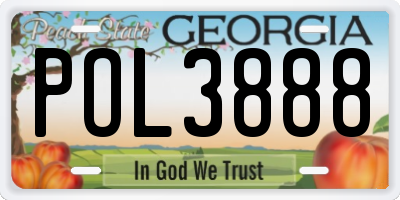 GA license plate POL3888