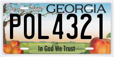 GA license plate POL4321