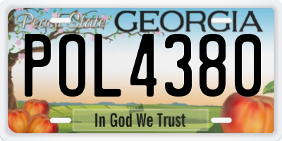 GA license plate POL4380