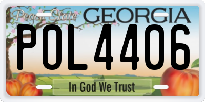 GA license plate POL4406