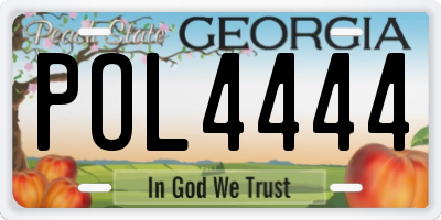 GA license plate POL4444