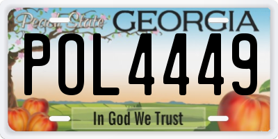 GA license plate POL4449