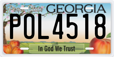 GA license plate POL4518