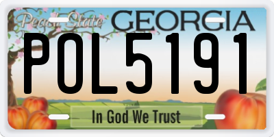GA license plate POL5191