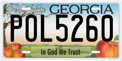 GA license plate POL5260