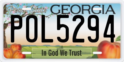GA license plate POL5294