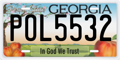 GA license plate POL5532