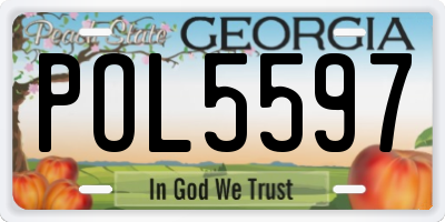 GA license plate POL5597