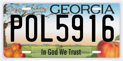 GA license plate POL5916