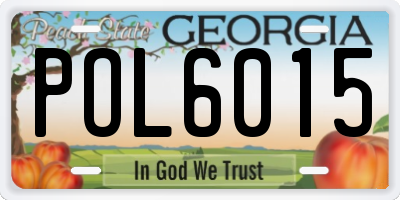 GA license plate POL6015