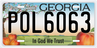GA license plate POL6063