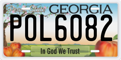 GA license plate POL6082