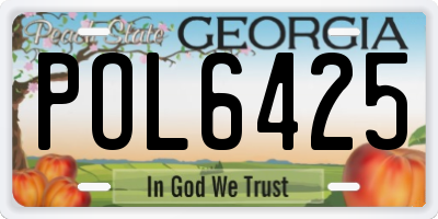 GA license plate POL6425