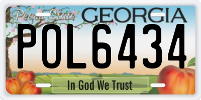 GA license plate POL6434