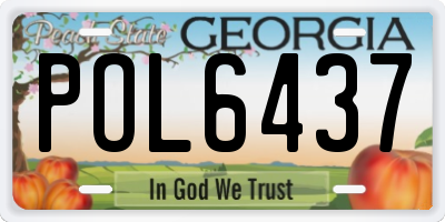GA license plate POL6437
