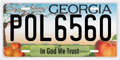 GA license plate POL6560