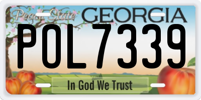 GA license plate POL7339
