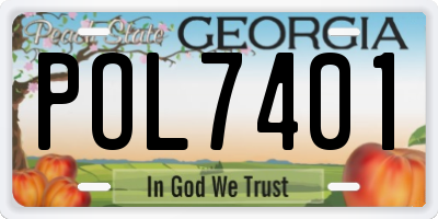 GA license plate POL7401