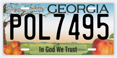 GA license plate POL7495