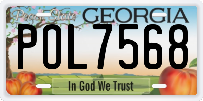GA license plate POL7568